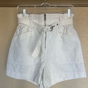 Banana Republic White Belted Shorts